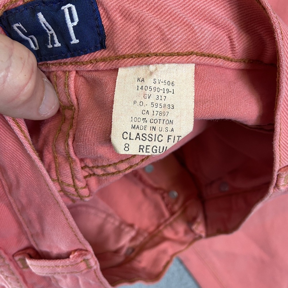Vintage Gap Jeans Womens 8 Regular Coral Pink High Rise Classic Fit Made in USA - Picture 7 of 10